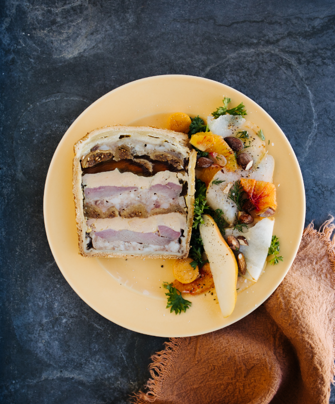 Pâté en croûte canard figues foie gras - Maison Verot, charcuterie, livraison